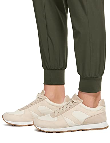 TSLA Women's Outdoor Hiking Pants, Lightweight Quick Dry Jogger, Athletic Workout Running Pants with Pockets FBP77-OLV Large