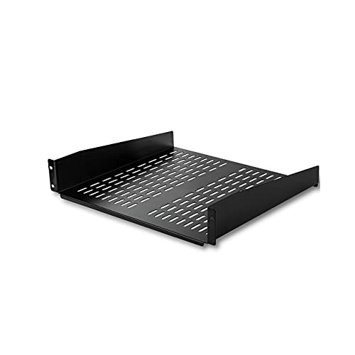 StarTech.com 2U Server Rack Shelf - Universal Vented Rack Mount Cantilever Tray for 19" Network Equipment Rack & Cabinet - Heavy Duty Steel - Weight Capacity 50lb/23kg - 16" Deep Shelf (CABSHELFV)