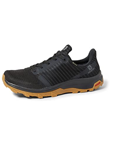 Salomon Men's Outbound Prism Gore-Tex Hiking Shoes, Black/Black/Gum, 8 UK/8.5 US