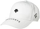 Descente DGBVJC01 Men's Cap, Absorbent, Quick Drying, Embroidered Logo, Basic, Velcro, Adjustable, Golf, WH00 (White), One Size