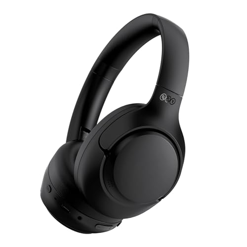 QCY H3 ANC Bluetooth Headphones, Active Noise Cancelling Bluetooth 5.3 Over-Ear Headphone with Microphones, Hi-Res Audio Sound, Multipoint Connection, 60H Playback, Black (Black)