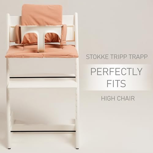 SA ACCESSORIES Cushion Compatible with Stokke Tripp Trapp - Waterproof Soft Seat Cushion for Infants, Babies & Toddlers - High Chair Accessories, Easy to Install, Easy to Clean – Peach