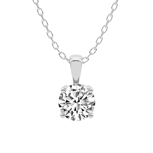 1 Carat - 3 Carat | IGI Certified Lab Grown Diamond Pendant Necklace For Women | 14K Or 18K in White, Yellow Or Rose Gold | Lab Created Martina Solitaire Lab Diamond Pendant Necklace | FG-VS1-VS2 Quality Friendly Diamonds Necklace, 2 ct, Metal, Diamond