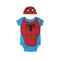 Marvel Spiderman Boys’ Short Sleeve Bodysuit and Cap Set for Newborn and Infant – Blue/Red, Spiderman Blue, Newborn