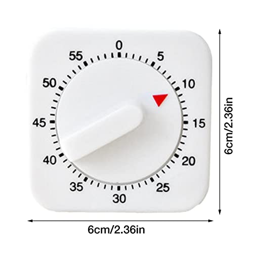 Wind Up Timer | 60-Minute Mechanical Square Timer for Kids with Alarm Reminder,Multifunctional Mechanical Timer Silent Timer for Cooking Baking