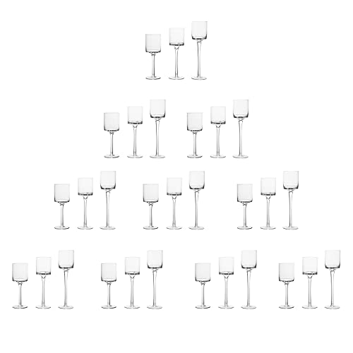 10 Sets (30 Pcs) Candlestick & Tealight Candle Holders Tall High Elegant Clear Glass Tealight Holder Suitable for Candles Under 6cm (2.36") in Diameter Fit Home Party Wedding Table Centerpiece Decor