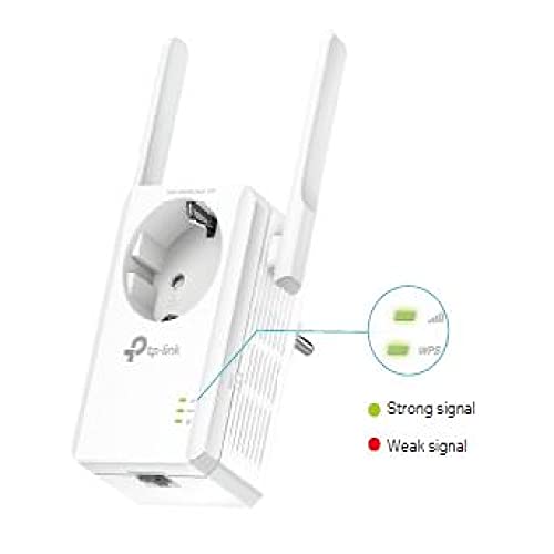 TP-Link TL-WA860RE WLAN Repeater with Socket (300 Mbit/s, WLAN Amplifier, Integrated Socket, LAN Port, App Control, Compatible with All Standard WLAN Devices) White