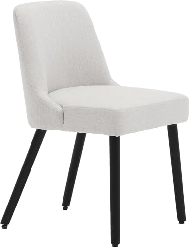 MINCETA Dining Chair,Morden Wood Leg Upholstered Kitchen Chair Set of 2,Performance Fabric in Beige Gray
