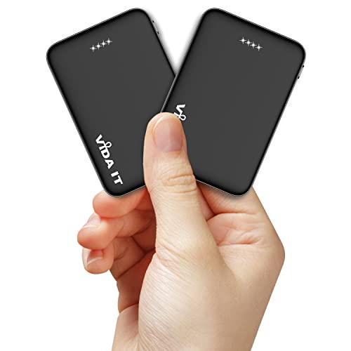 Vida IT 2-Pack Mini Power Bank for Heated Vest Jacket Coat 5V 2A USB Battery Pack Small Portable Charger for iPhone 7 8 11 Samsung Galaxy S7 S8 S9 Google Pixel Android Mobile Phone 5000mAh Powerbank