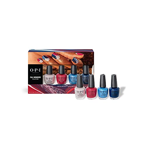OPI Nail Lacquer, Mini Nail Lacquer 4-Pack Gift Set, Multicolor Nail Polish, Fall Wonders Collection, 0.125 fl oz each