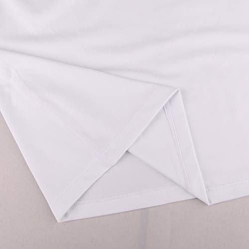Muscle Alive Men Skinny Tight Compression Base Layer Short Sleeve T Shirt Bodybuilding Tops Polyester and Spandex, 9309 White, S