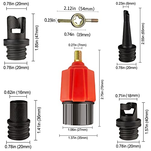 Inflatable Boat SUP Pump Adaptor Air Pump Converter with 4 Nozzles for Inflatable Rowing Boat,Stand Up Paddle Board,Kayak