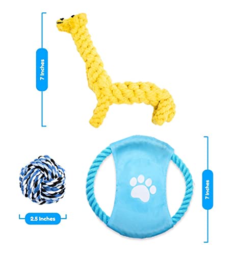 Epzia Products - Dog Rope Toys for Aggressive CHEWERS - Set of 11 Nearly Indestructible Dog Toys - Bonus Giraffe Rope Toy - Benefits NONPROFIT Dog Rescue