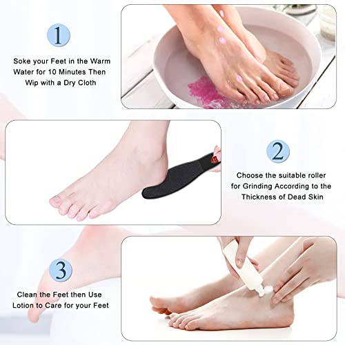 FYKEY Electric Foot File Pedicure Set, Rechargeable Waterproof Hard Skin Remover with 3 Rollers and 2 Speeds, Callus Remover Foot Care Gift Kit for Cracked Heels Calluses and Dead Skin