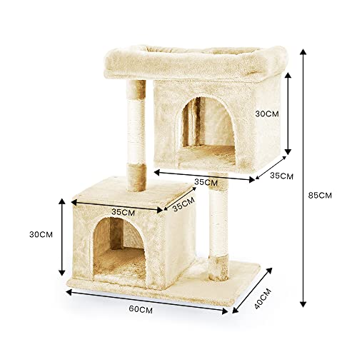 Taily 85CM Cat Scratching Post Cats Tree Gym House Condo Pet Furniture Kitten Scratcher Tower Suitable for Medium to Large Cats Beige