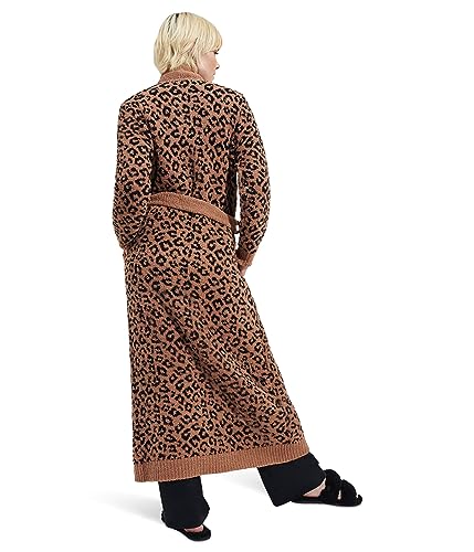 UGG Women's Lenny Robe Ii Jacquard Robe, Cider Leopard, XS