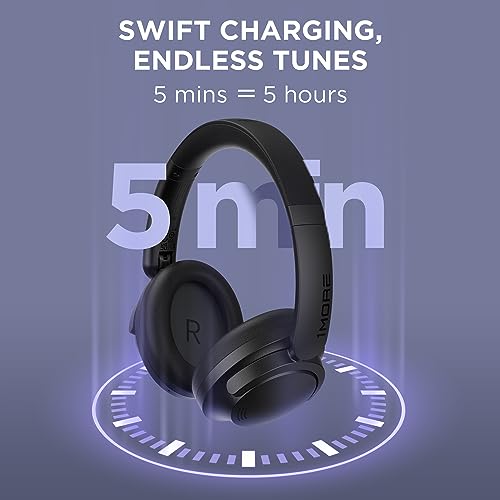 1MORE SonoFlow SE Wireless Headphones, Noise Cancelling Headphones for Adults, 70H Long Playtime, Deep Bass, Custom EQ Via App, Clear Calls, Comfortable Bluetooth Headphones