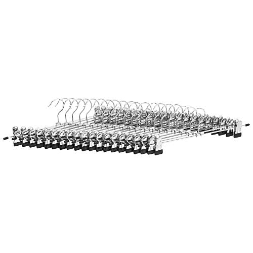 Amazon Basics Metal Pants and Skirt Hangers with Clips - 20-Pack