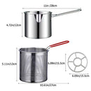 4.7Inch Stainless Steel Fry Pot with Lid and Strainer Basket Stove Top Deep Fryer Japanese Tempura Deep Fryer Basket for French Fries Chicken Wings Shrimp with Stove Ring