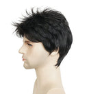 Lydell Men Wig Natural Short Straight Hair Synthetic Full Wigs (Natural Black)