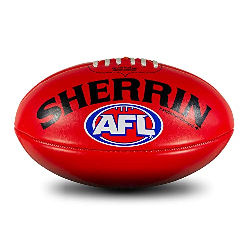 Sherrin AFL Replica PVC Football, Red, Size 5