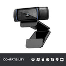 Logitech C920 HD Pro Webcam, Full HD 1080p/30fps Video Calling, Clear Stereo Audio, HD Light Correction, Works with Skype, Zoom, FaceTime, Hangouts, PC/Mac/Laptop/MacBook/Tablet - Black