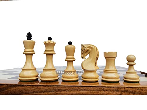 Combo Chess Set-3.5" Zagreb Chess Pieces with 17" Ebony Chess Board- Taj Chess Store