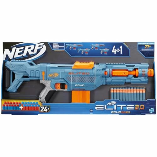 Nerf Elite 2.0 Motoblitz Blaster, 2 Blast Modes, Motorized 10-Dart Blasting & Airblitz 6 Darts at Once, 10 Dart Clip, 22 Elite Darts