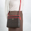 [Coach] Shoulder Bag F29210 Signature Sacoche PVC Leather [Parallel Import], multicolor (brown/true red)