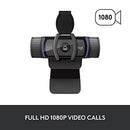 Logitech C920S HD Pro Webcam, Full HD 1080p/30fps Video Calling, Clear Stereo Audio, HD Light Correction, Privacy Shutter, Works with Skype, Zoom, FaceTime, Hangouts, PC/Mac/Laptop/Tablet/XBox - Black