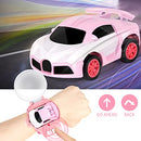 Zoomarlous Remote Control Car Watch Toys, 2.4 GHz Wrist RC Racing Car Watch, Mini RC Car Watch for Boys, Interactive Car Game Toys, Birthday Gifts for Boys and Girls (Pink)