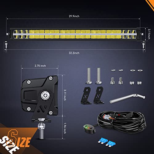 Nilight 30 Inch LED Light Bar 240W 24800LM Anti-Glare Flood Spot Combo Offroad LED Driving Light Bar IP68 w/ 14AWG DT Connector Wiring Kit for Pickup Truck SUV ATV UTV Boat 4x4 Jeep