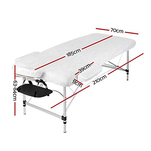 Zenses Massage Table 70cm Portable 3 Fold Aluminium Beauty Bed Black
