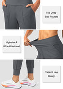 Soothfeel Women's Joggers with Zipper Pockets High Waisted Athletic Workout Yoga Pants Joggers for Women, Dark Grey, Medium