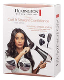 Remington Curl and Straight Confidence Hair Dryer, D5706AU, 2200W (AU Plug), Ceramic With Tourmaline Prevents Frizz, Includes 2 Concentrators, Diffuser & Round Brush, Black & Pink