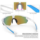 SNOWLEDGE Polarized Cycling Glasses Men Women Sport Glasses with 5 Interchangeable Lenses and TR90 Lightweight Frame for Bycle, Running, Fishing, Driving, Climbing