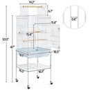 Yaheetech Play Open Top Parrot Bird Cages for Sun Parakeet Cockatiel Green Cheek Conure Lovebird w/Detachable Rolling Stand, White