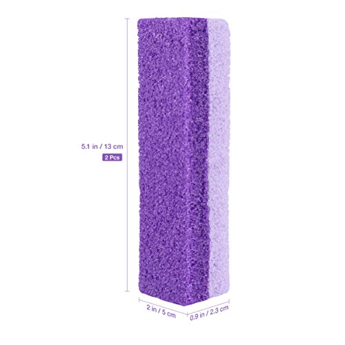 HEALIFTY 2Pcs Foot Pumice Stone Exfoliator Pedicure File Block Callus Remover Scrubber (Purple)