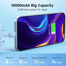 ROMOSS 10000mAh Power Bank with Build in Cables, Fast Charge USB C Portable Charger, 4 Outputs External Battery Pack for iPhone 14/13/12, Samsung S22/S21, Xiaomi, Switch, More Phones and Smart Devices