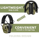 ZOHAN 035 Bluetooth 5.0 Shooting Ear Protection Earmuff, Active Noise Canceling, Hearing with Sound Amplification Army Green