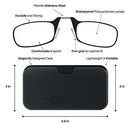 ThinOptics Reading Glasses And Pod Case 2.00 Strength Black Frames, Black Case