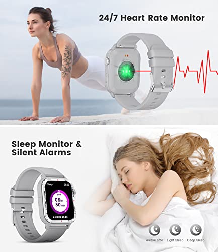 LIGE Smart Watch with Bluetooth Call Answer/Dail for Men Women,1.85'' HD Full Touch Screen Fitness Tracker, Smartwatch with Heart Rate Blood Oxygen Blood Pressure Sleep Monitor for Android and iPhone