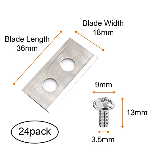 WA0190 Replacement Robotic Lawn Mower Cutting Blade (24Pack Blade Kit with Screws) for Worx Landroid Robotic Mower WG794