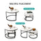 Luxsuite Round Nesting Coffee Table Set of 2 Bedside Stacking Faux Marble Look Accent Tables Soft Side Table Set with Drawer Living Room Furniture White