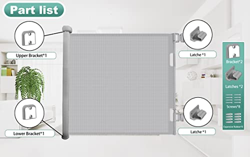 Retractable Baby Safety Gate - Sulishang Durable Portable Mesh Baby Gate/Dog Gate, Extra Wide Safety Gates 33" Tall, Extends up to 55" for Doorways, Stairs, Hallways, Banisters Indoor and Outdoor