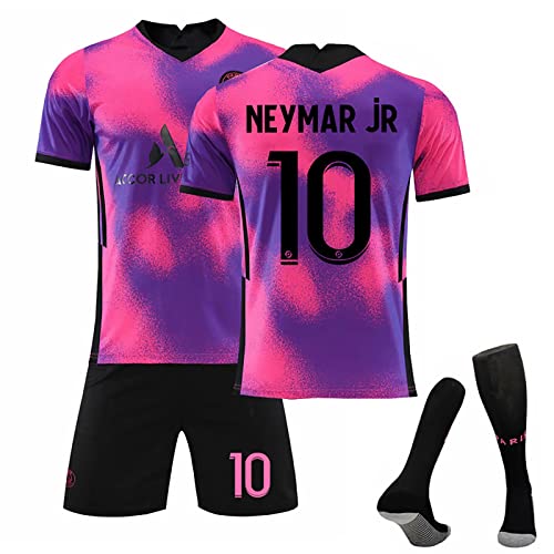 21/22 Paris Sa_int Ger_Main 3rd Away Youth（Size :16-28） Adults (Size : S-3XL) Soccer Jersey Set | # 10 Neymar Jersey Set | # 30 Messi Jersey Kit | # 7 MBAPPE Jersey Set | # 11 Maria Jersey Outfits