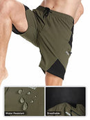 ARSUXEO Mens Mountain Bike Shorts MTB Shorts with Liner Padded Biking Cycling Shorts Loose Fit Lightweight, Army Green, X-Large