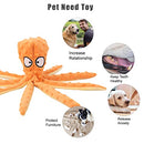 Dehlso Dog Squeaky Toys Octopus - No Stuffing Crinkle Plush Dog Toys for Puppy Teething, Durable Interactive Dog Chew Toys for Small, Medium and Large Dogs Training and Reduce Boredom, 2 Pack