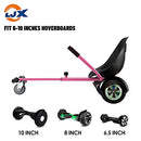 LJX Hoverboard Seat Attachment, Go Kart, Hoverboard Accessories for 6.5” 8” 10” Hoverboard, Wider Seat, Suitable for All Ages (Pink)