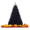 1.8m/2.25M Christmas Tree, Artificial Black Christmas Tree with Sturdy Metal Stand, 1036/1258 Branch Tips PVC Needles, Easy-Assembly, Festival Decor for Home, Garden, Halloween, Black (1.8M)